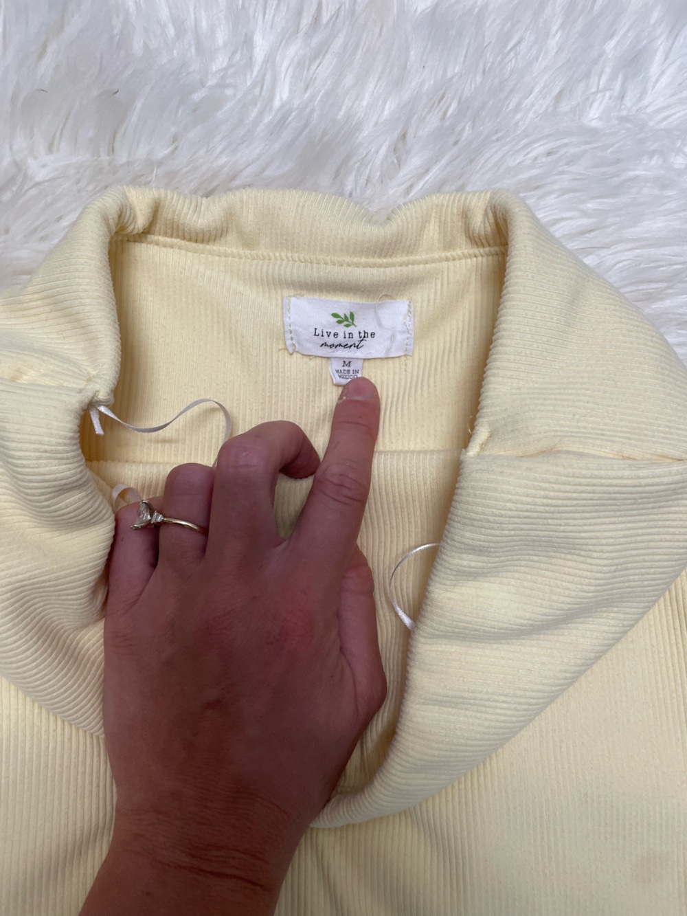 Light Yellow Ribbed Bodysuit - Picture 3 of 3